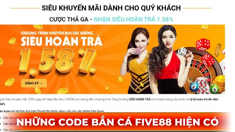 Những code bắn cá được Five88 tổ chức hiện nay